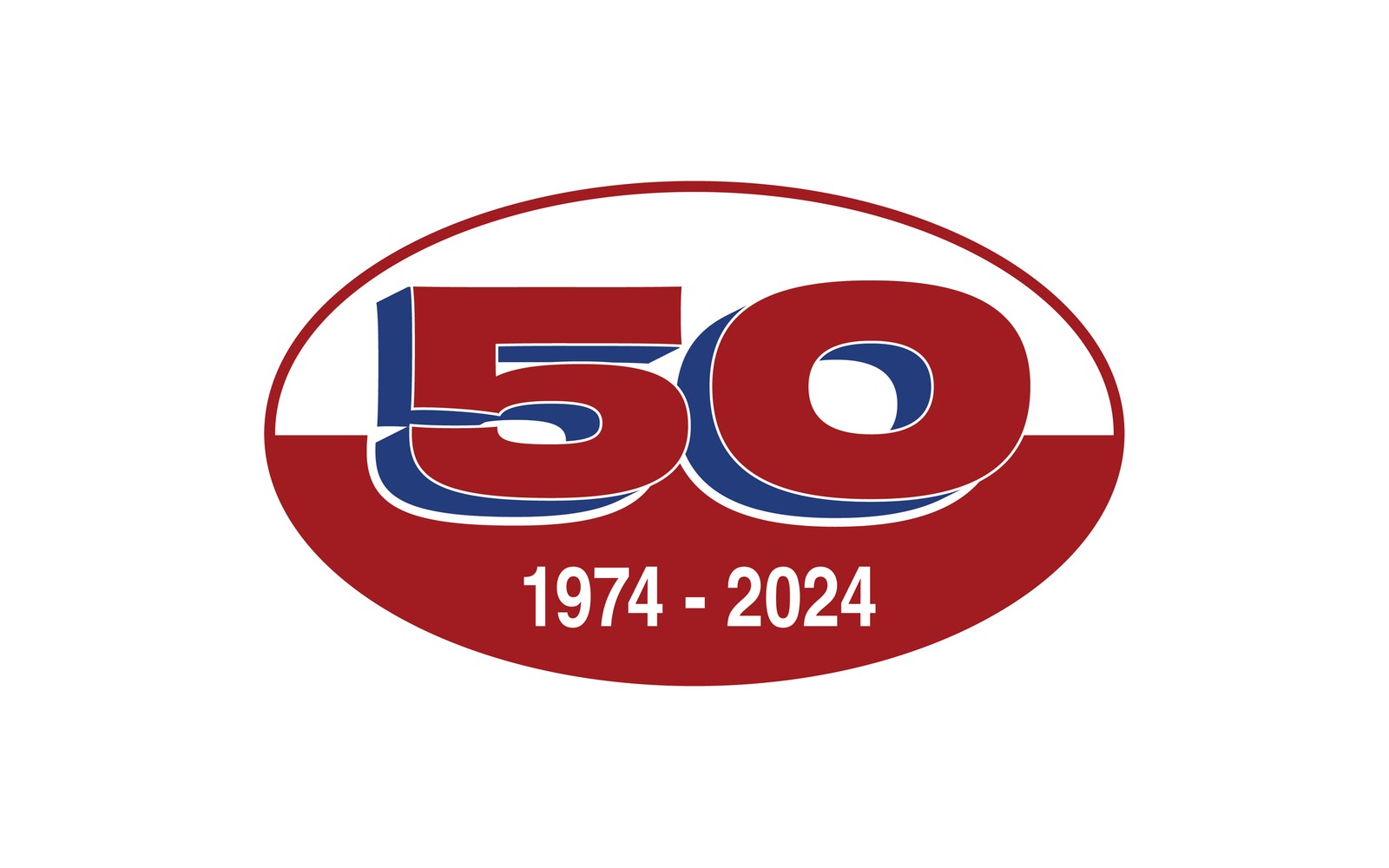 The GS Construction 50th anniversary logo, 1974 to 2024